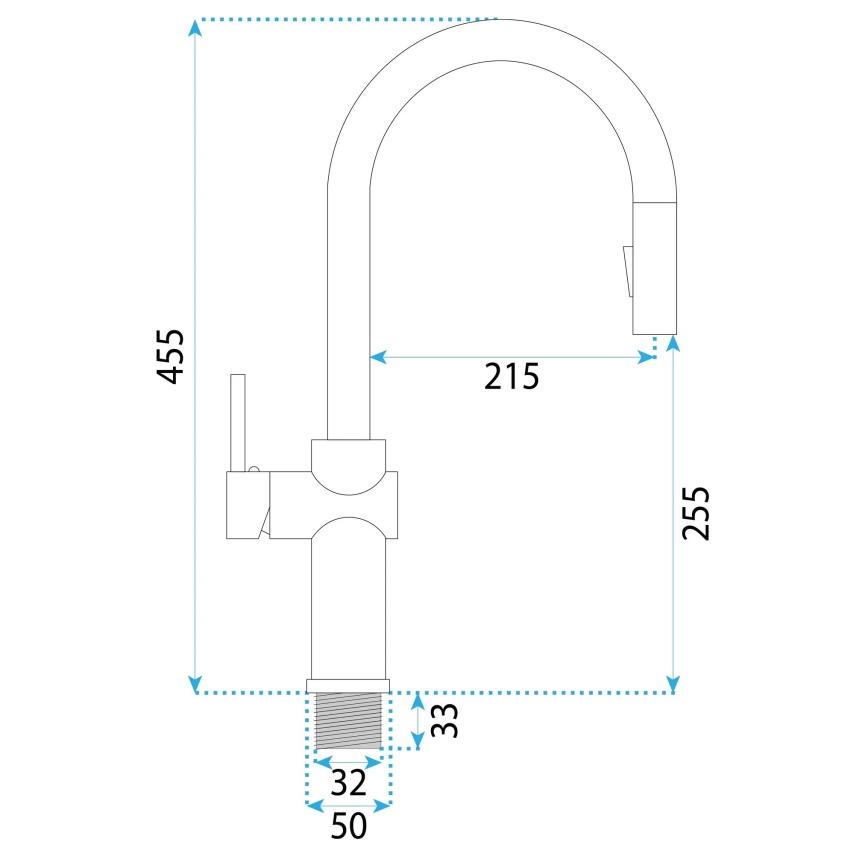 REA-B6330 - Dřezová baterie s vytahovací sprškou FRESH 45 cm nikl