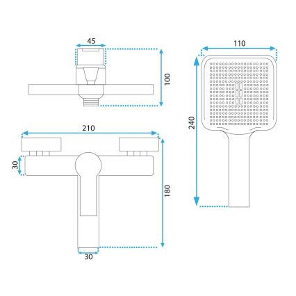 REA-B6407 - Vanová sada s baterií ARGUS matná černá