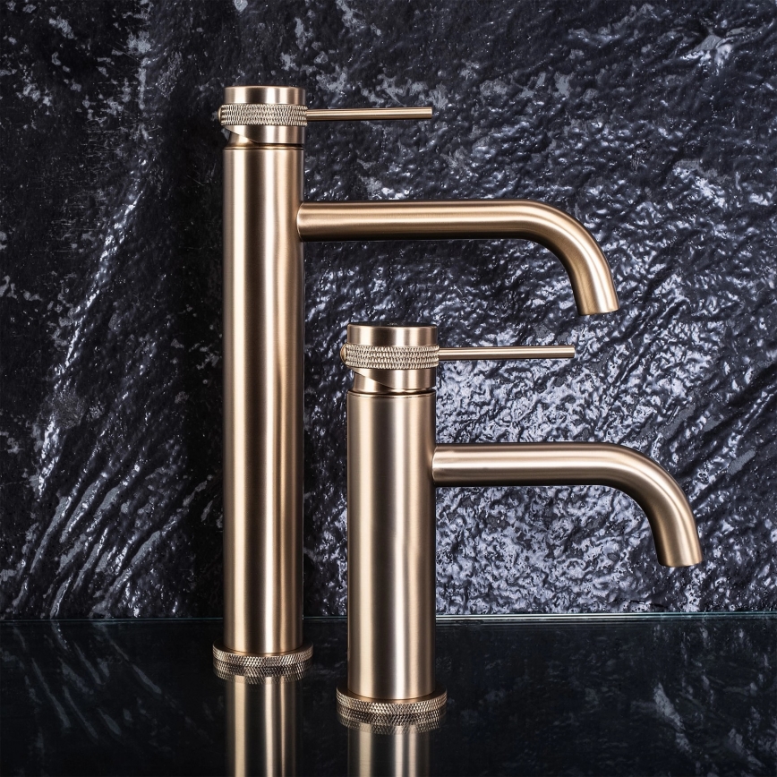 REA-B6950 - Umyvadlová baterie LUNGO 16,5 cm broušená zlatá