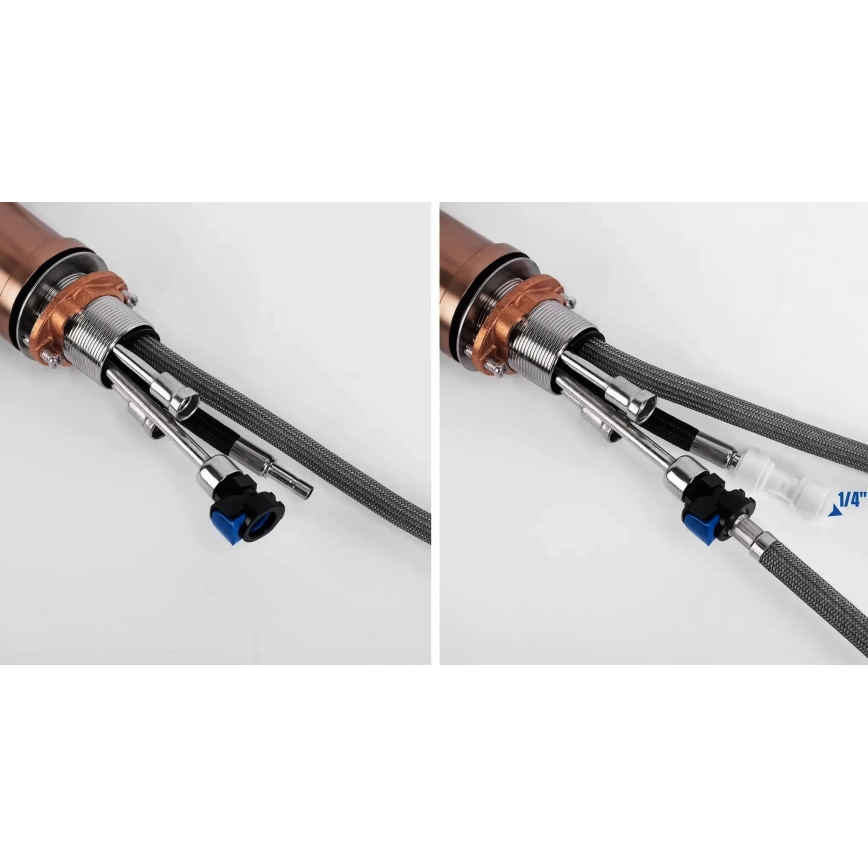 REA-B7436 - Dřezová baterie s vytahovací sprškou a filtrací ECO FRESH 37,5 cm měď