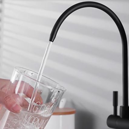 REA-B7564 - Dřezová baterie s vytahovací sprškou a filtrací ECO FRESH 37,5 cm matná černá