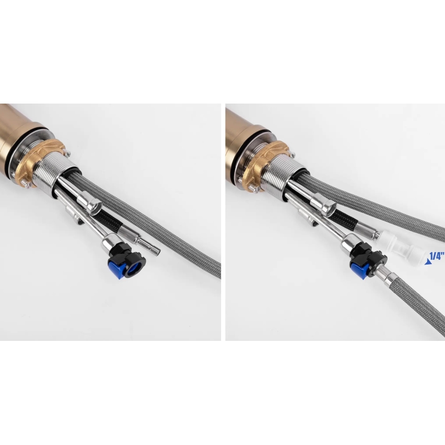 REA-B8989 - Dřezová baterie s vytahovovací sprškou a filtrací ECO FRESH 37,5 cm zlatá