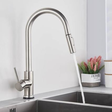 REA-B9146 - Dřezová baterie s vytahovací sprškou FRESH 39,5 cm nikl