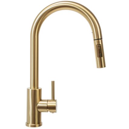 REA-B9148 - Dřezová baterie s vytahovací sprškou FRESH 39,5 cm broušená zlatá