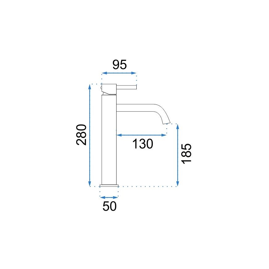 REA-B9409 - Umyvadlová baterie LUNGO 28 cm zlatá
