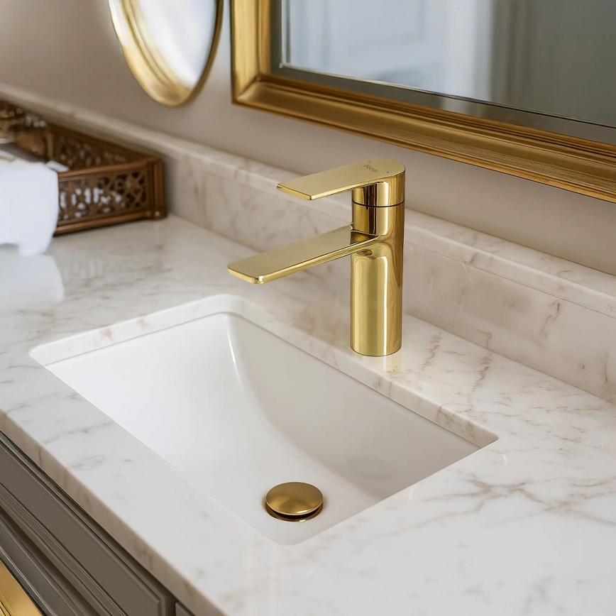 REA-B9981 - Umyvadlová baterie STORM 15 cm zlatá