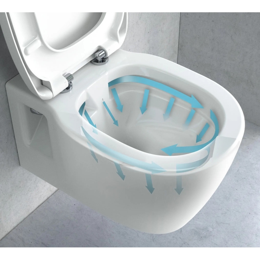 REA-C1400 - Závěsné WC s prkénkem CARTER RIMLESS keramika/bílá
