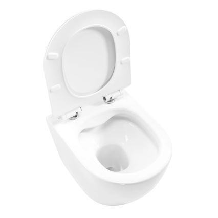 REA-C1400 - Závěsné WC s prkénkem CARTER RIMLESS keramika/bílá