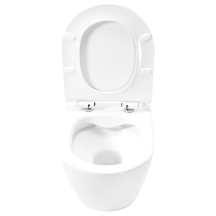 REA-C1400 - Závěsné WC s prkénkem CARTER RIMLESS keramika/bílá