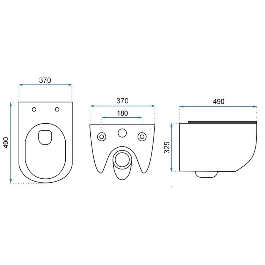 REA-C1400 - Závěsné WC s prkénkem CARTER RIMLESS keramika/bílá