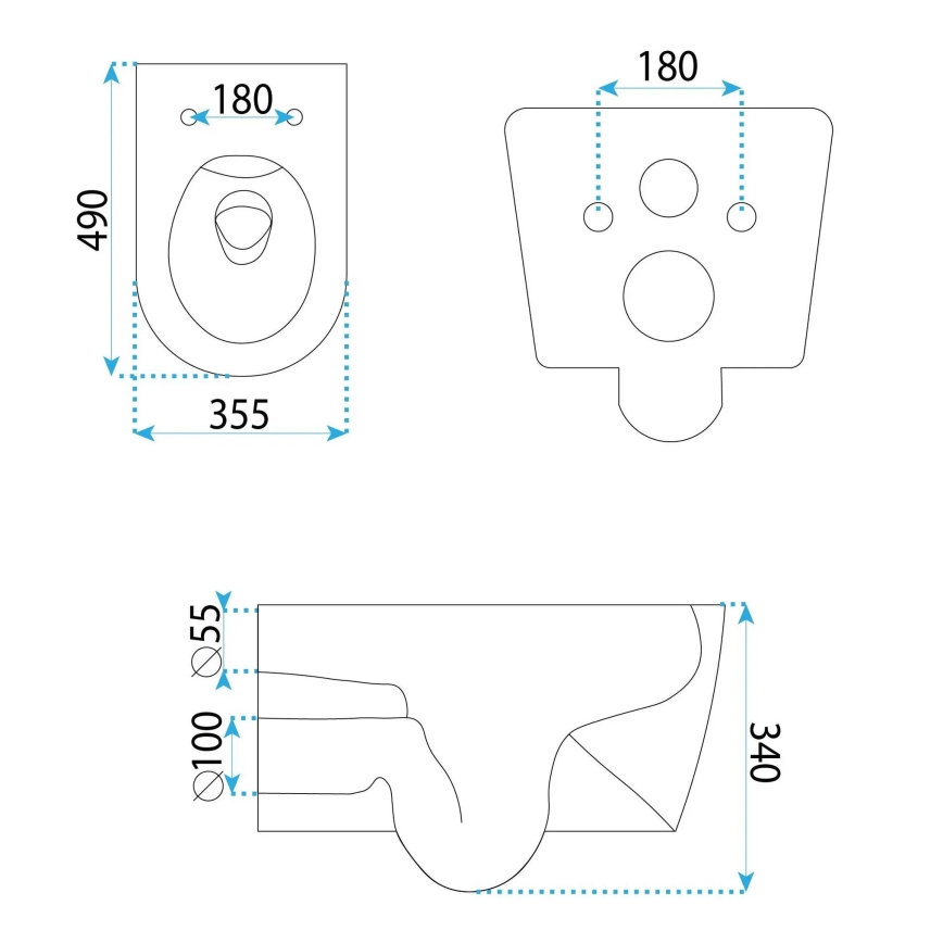 REA-C1652 - Závěsné WC s prkénkem GUSTAVO RIMLESS keramika/bílá