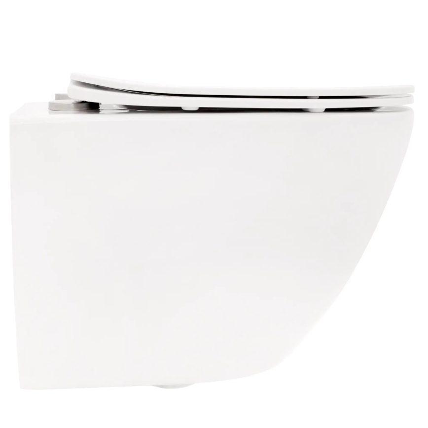 REA-C2760 - Závěsné WC s prkénkem CARLO FLAT MINI RIMLESS keramika/lesklá bílá