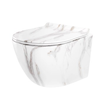 REA-C6390 - Závěsné WC s prkénkem CARTER TORNADO RIMLESS keramika/imitace kamene