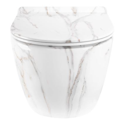 REA-C6390 - Závěsné WC s prkénkem CARTER TORNADO RIMLESS keramika/imitace kamene