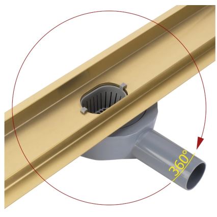 REA-G2702 - Odtokový žlab NEOX PRO 70 cm nerezová ocel/broušená zlatá