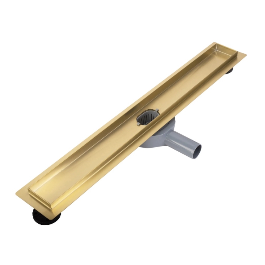 REA-G2703 - Odtokový žlab NEOX PRO 80 cm nerezová ocel/broušená zlatá