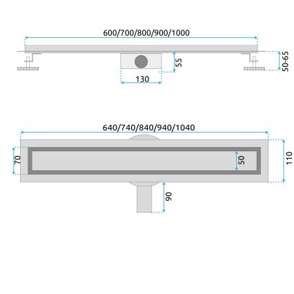 REA-G2743 - Odtokový žlab NEOX PRO 60 cm zlatá
