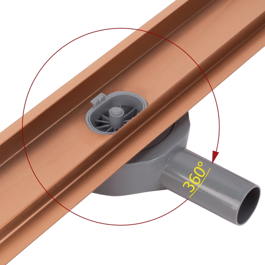 REA-G4800 - Odtokový žlab NEOX PRO 60 cm kartáčovaná měď