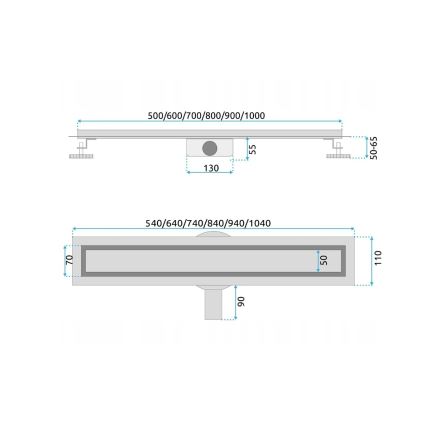 REA-G5807 - Odtokový žlab NEOX PRO 60 cm nerezová ocel