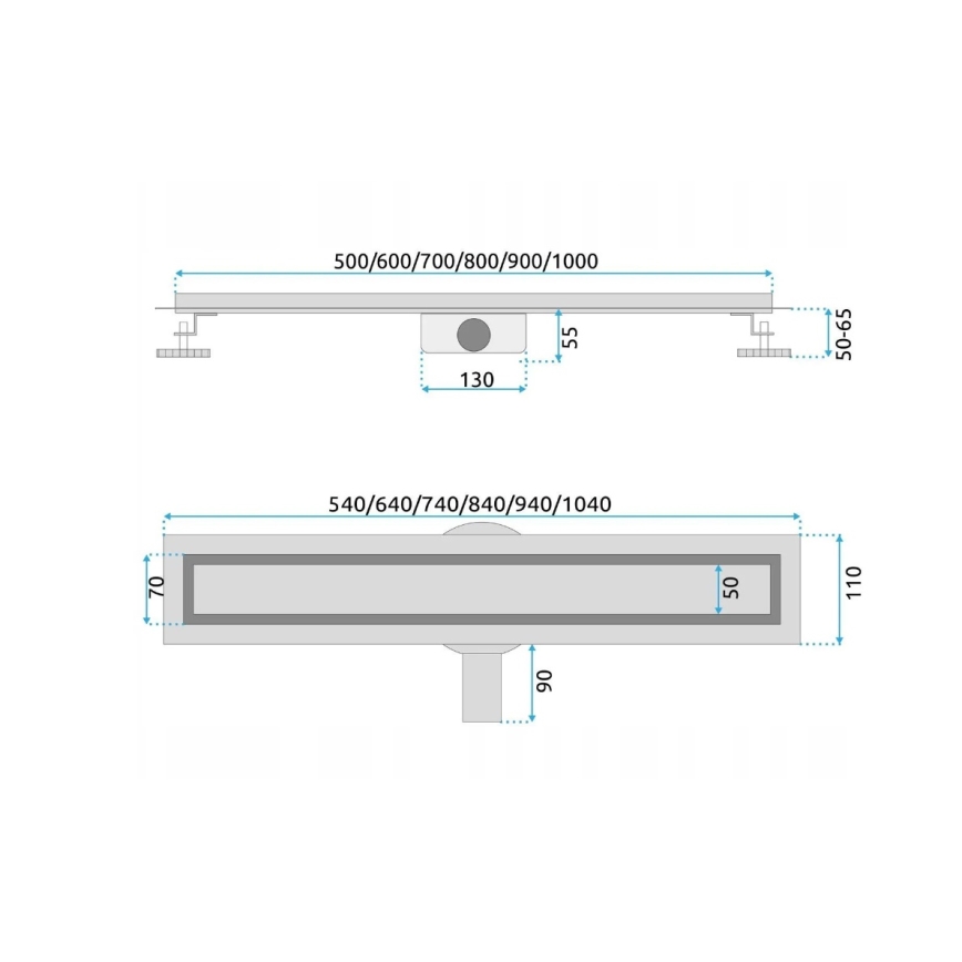 REA-G5809 - Odtokový žlab NEOX PRO 80 cm nerezová ocel
