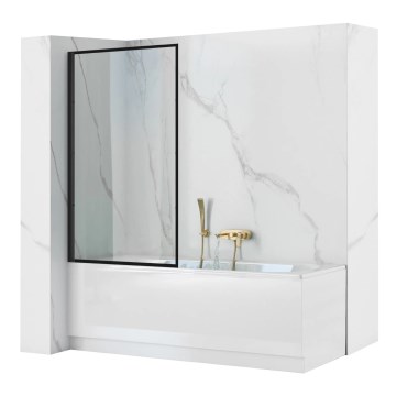 REA-K7632 - Pohyblivá vanová zástěna LAGOS 140x70 cm černá/čirá