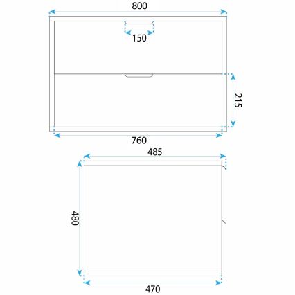 REA-M0409 - Závěsná koupelnová skříňka pod umyvadlo MONO 80x48,5 cm béžová