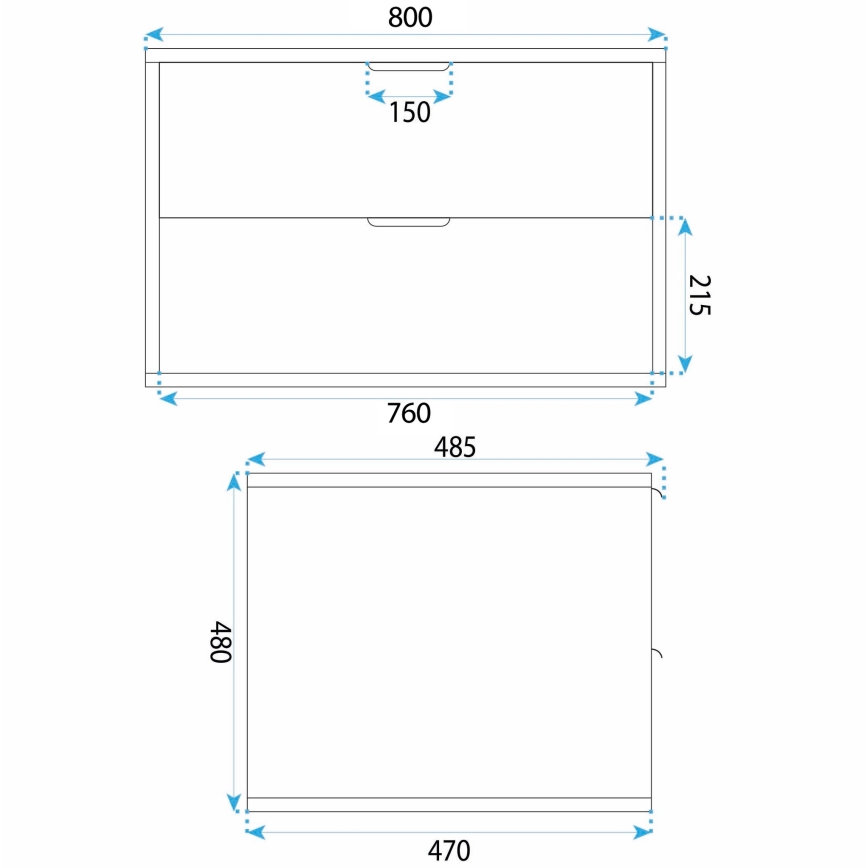 REA-M0409 - Závěsná koupelnová skříňka pod umyvadlo MONO 80x48,5 cm béžová