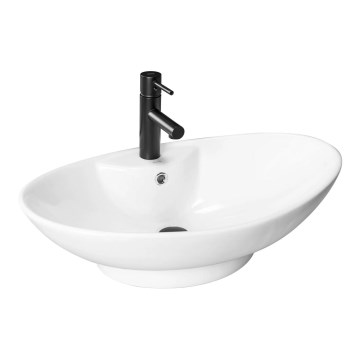 REA-U0160 - Umyvadlo na desku ROSA 38,5x58,5 cm keramika/lesklá bílá