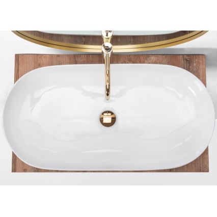 REA-U0563 - Umyvadlo na desku CLEO 41x81 cm keramika/lesklá bílá