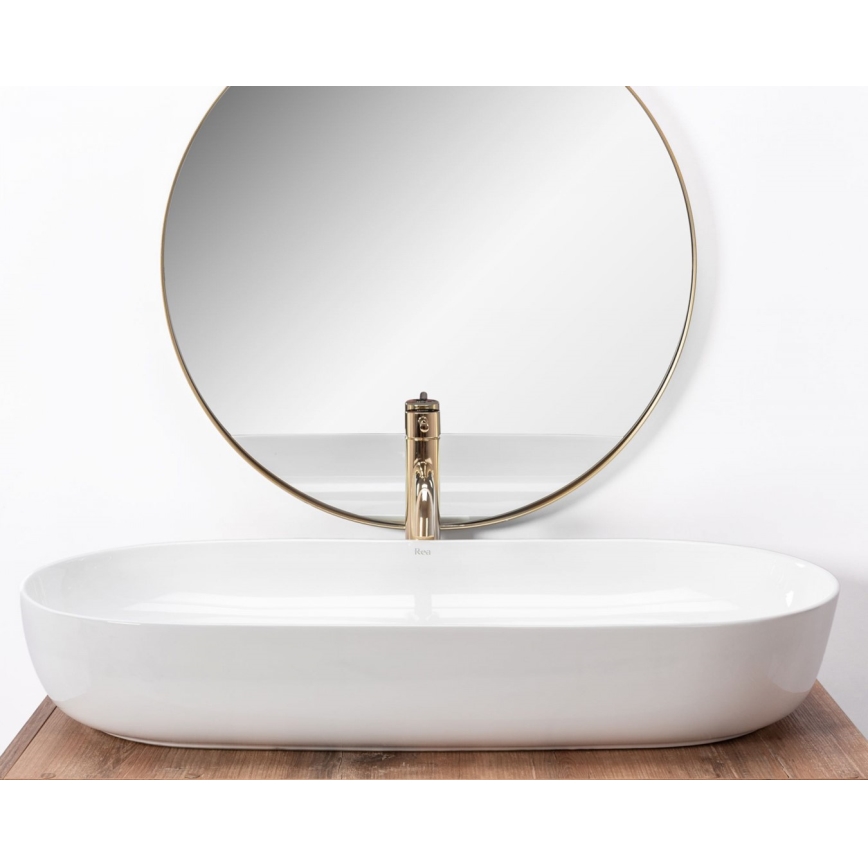 REA-U0563 - Umyvadlo na desku CLEO 41x81 cm keramika/lesklá bílá