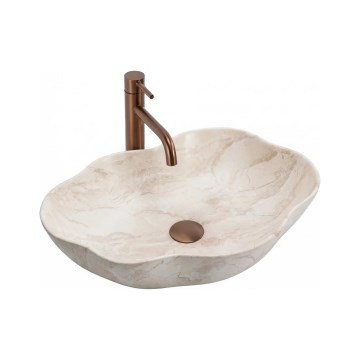 REA-U0619 - Umyvadlo na desku PEARL 38x50,5 cm keramika/béžová