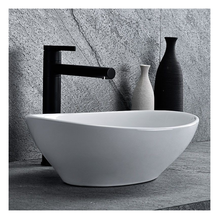REA-U0623 - Umyvadlo na desku SOFIA MINI 27x34 cm keramika/lesklá bílá