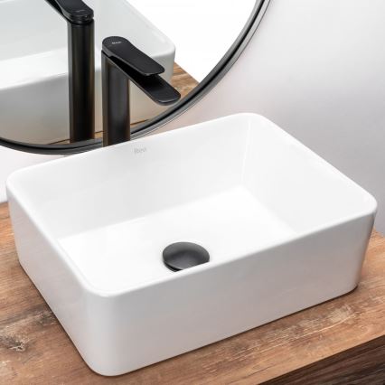 REA-U0952 - Umyvadlo na desku ANITA MINI 31x41 cm keramika/lesklá bílá