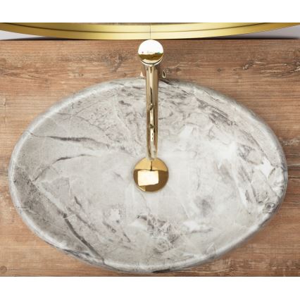 REA-U1020 - Umyvadlo na desku LINDA 34x48,5 cm keramika/imitace kamene