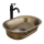 REA-U3305 -  Umyvadlo na desku WILMA RUSTIC 38x55 cm keramika/měděná