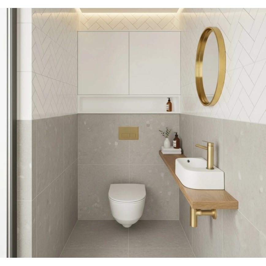 REA-U3610 - Umyvadlo na desku/závěsné ODETTA 25x51 cm keramika/lesklá bílá