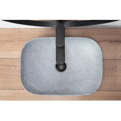 REA-U3801 - Umyvadlo na desku LIVIA 33,5x46,5 cm keramika/šedá/imitace kamene