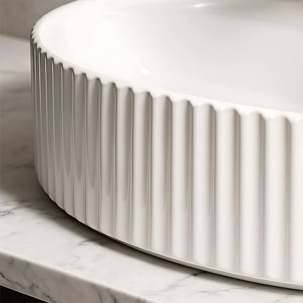 REA-U4003 - Umyvadlo na desku MARCELA 35,5x50 cm keramika/lesklá bílá