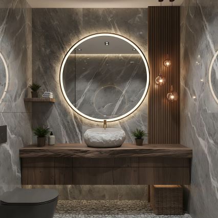 REA-U4332 - Umyvadlo na desku MIKA 38x50 cm béžová/šedá/imitace kamene