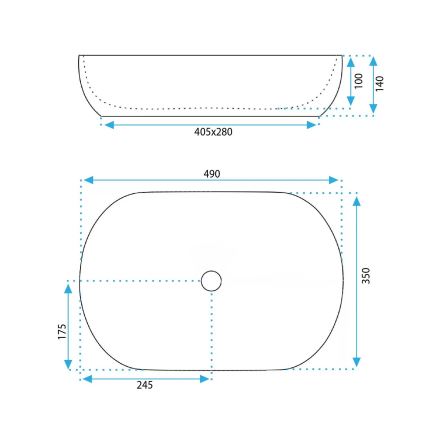 REA-U4591 - Umyvadlo na desku LISA 35x49 cm keramika/lesklá krémová