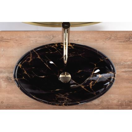 REA-U5067 - Umyvadlo na desku PAMELA 33x53 cm keramika/černá/imitace kamene