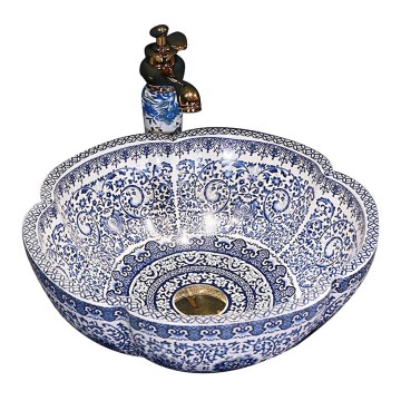 REA-U5666 - Umyvadlo na desku VIVIEN pr. 42,5 cm keramika/ornamentální vzor
