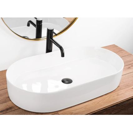 REA-U5801 - Umyvadlo na desku NADIA 38,5x71 cm keramika/lesklá bílá