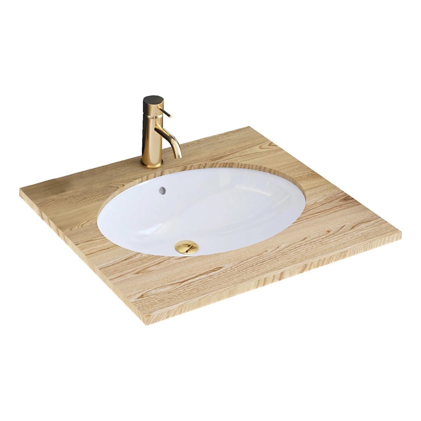 REA-U6330 - Zápustné umyvadlo NEL 39x47,5 cm keramika/lesklá bílá