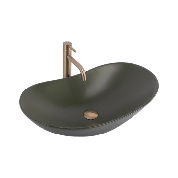 REA-U6372 - Umyvadlo na desku ROYAL 35,5x61,5 cm keramika/olivová