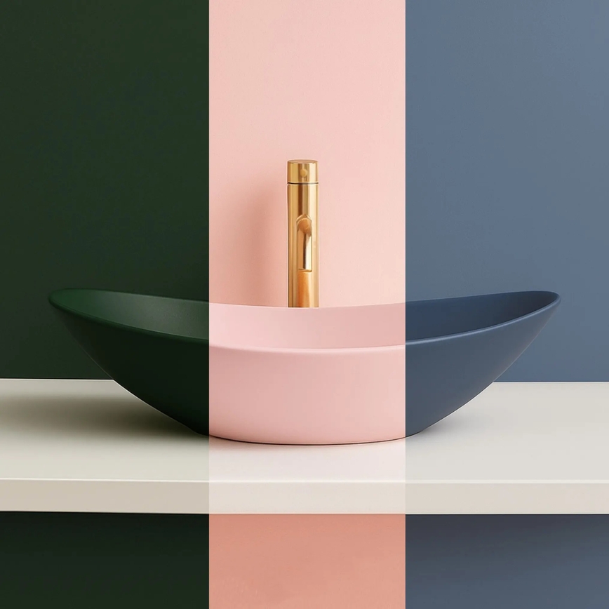 REA-U6373 - Umyvadlo na desku ROYAL 35,5x61,5 cm keramika/modrá