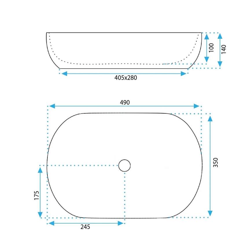 REA-U6380 - Umyvadlo na desku LISA 35x49 cm keramika/lesklá hnědá