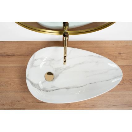 REA-U6501 - Umyvadlo na desku GRETA 40x65,5 cm keramika/imitace kamene