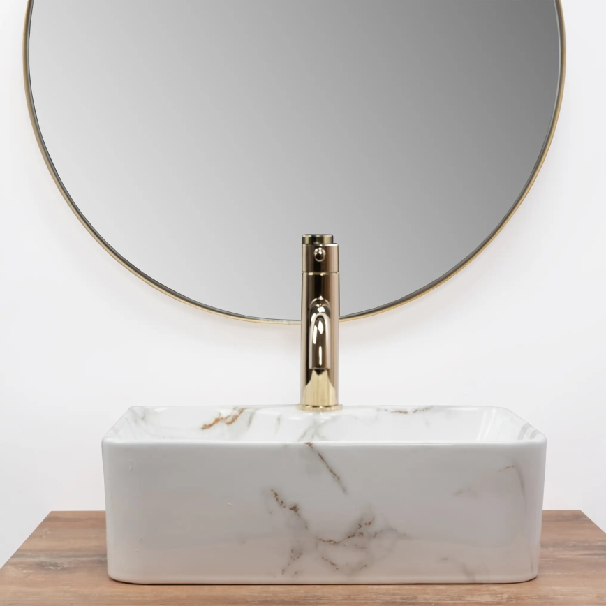 REA-U6504 - Umyvadlo na desku KELLY MINI 31x41 cm keramika/imitace kamene