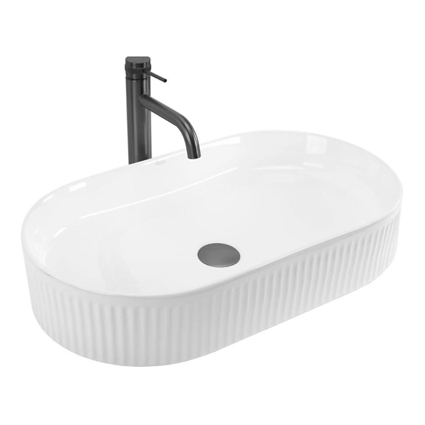REA-U6526 - Umyvadlo na desku VANDA 34x60 cm keramika/lesklá bílá